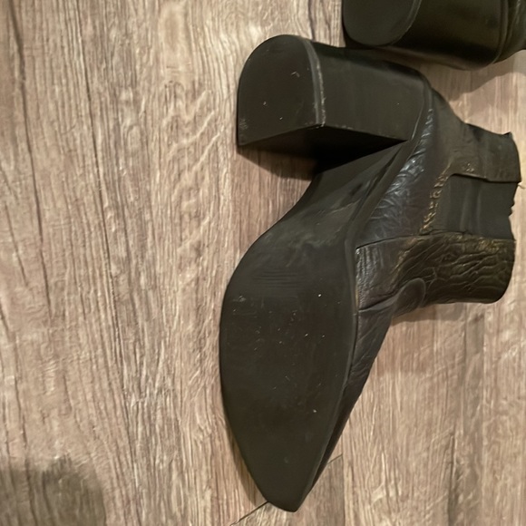 Black Soft Leather Ankle Booties - Picture 4 of 8